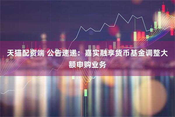 天猫配资端 公告速递：嘉实融享货币基金调整大额申购业务