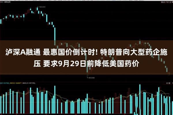 泸深A融通 最惠国价倒计时! 特朗普向大型药企施压 要求9月29日前降低美国药价