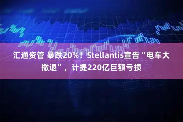 汇通资管 暴跌20%！Stellantis宣告“电车大撤退”，计提220亿巨额亏损