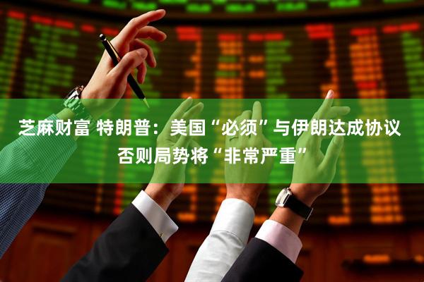 芝麻财富 特朗普：美国“必须”与伊朗达成协议 否则局势将“非常严重”